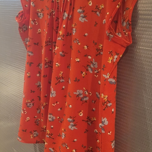 Coral red Fun2fun floral top - Picture 5 of 6